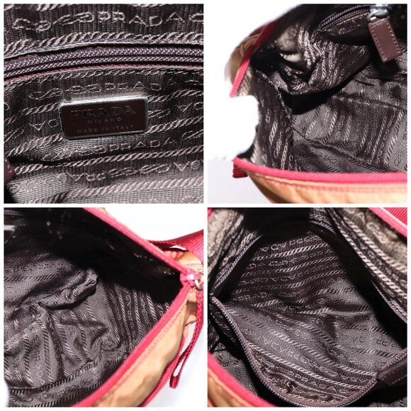 PRADA Shoulder Bag Nylon Red Silver Auth - Picture 15 of 16